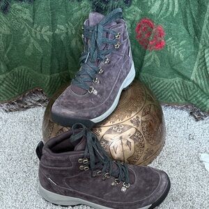 Danner Women's Lace Up Boots in Purple Waterproof Suede